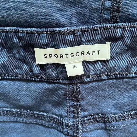 SPORTSCRAFT Flower Print Cotton Blue Skirt. Casual, Street Wear NWOT - Picture 7 of 8